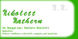 nikolett mathern business card